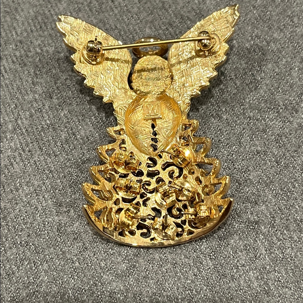 Vintage Weingeroff Filigree Angel Brooch & Earrings Set - Picture 5 of 7
